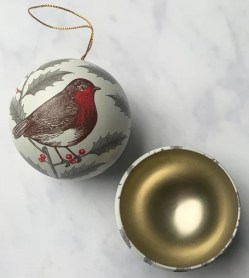 Robin and Holly Tin Bauble